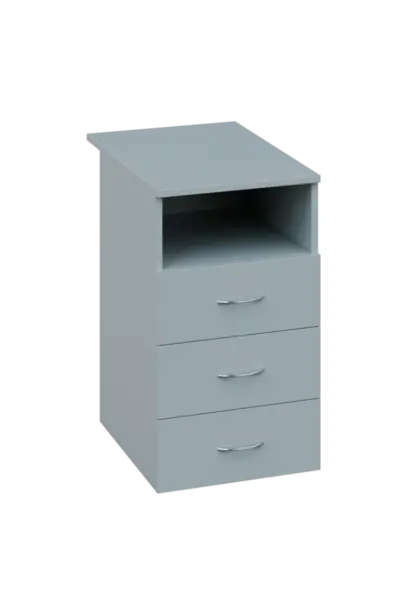 CKC 1 - 74 kontejner přístavný, 3-zásuvkový/nika, deska 18 mm, centrální zámek, šedá